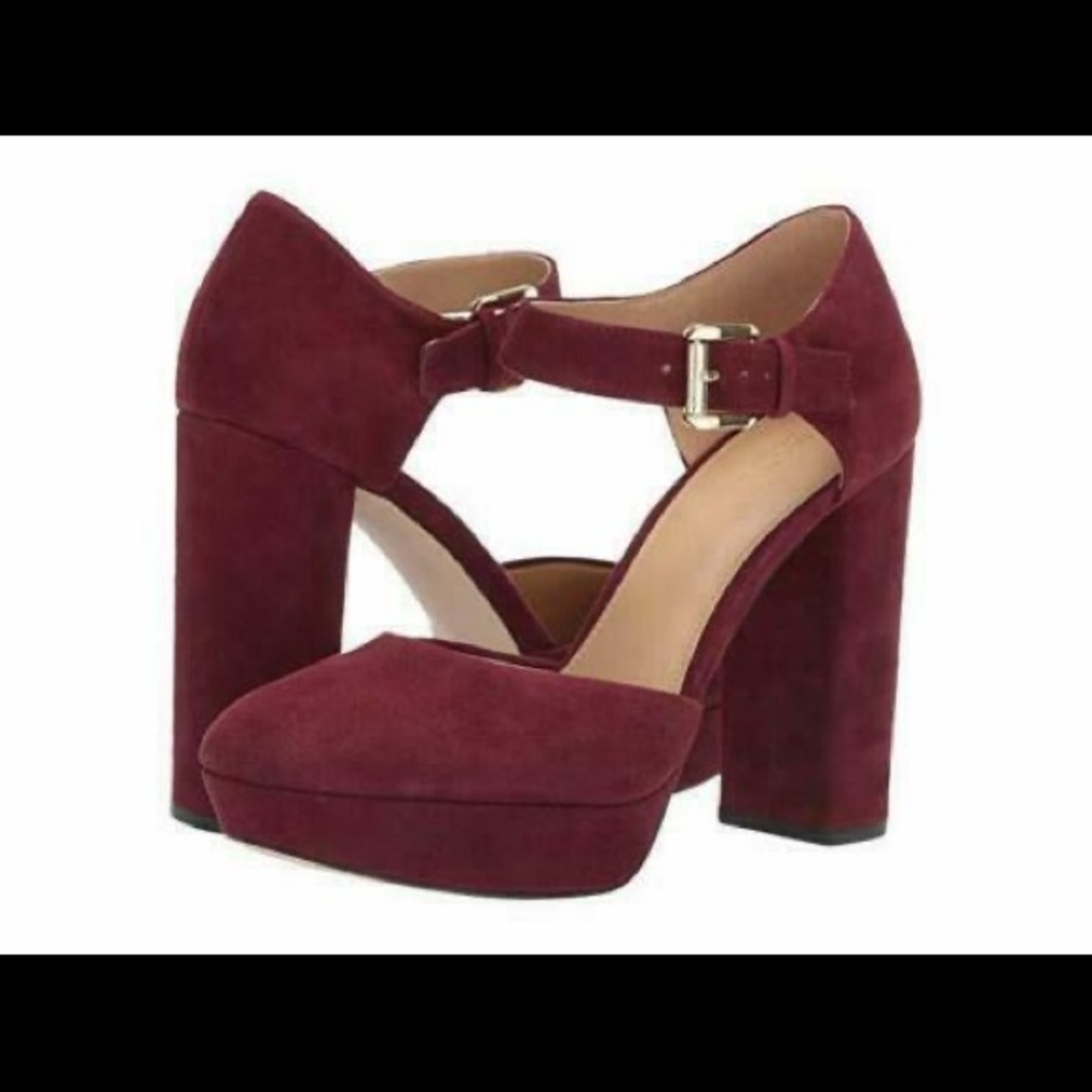 Michael Kors Sierra Oxblood Suede Platform Heels Valentines Day Date